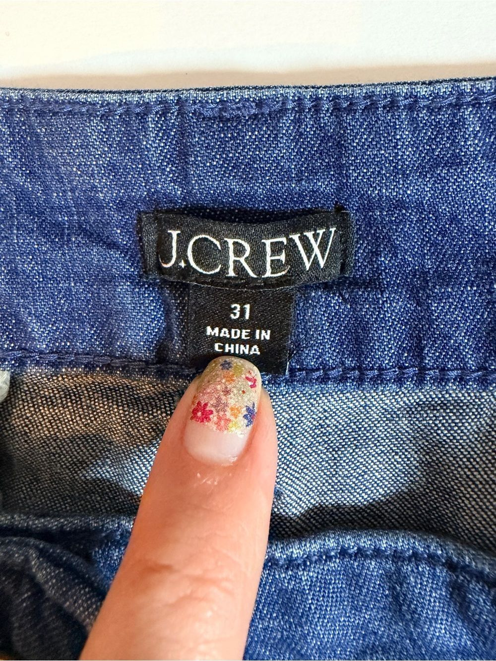 J. Crew Pleated Jean Short Drapey Denim Size 31 Preppy Nautcial High Rise - Picture 7 of 9